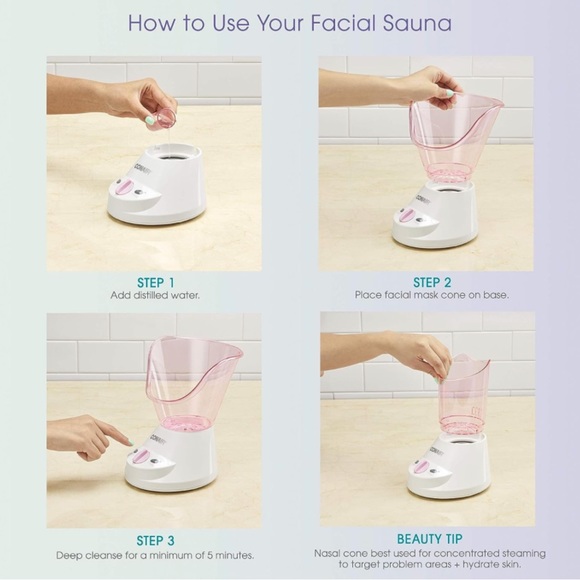 Conair True Glow Women’s Warm Steam Moisturizing Mist Facial Care Sauna System - Picture 8 of 10